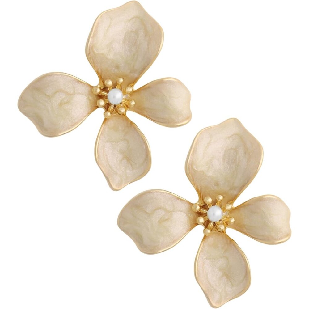 Dainty Flower Stud Earrings In Pastel Shades - Ideal For Casual & Formal Looks
